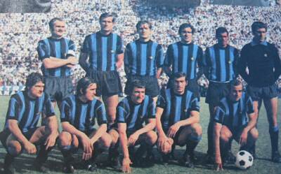 Mistři Itálie 1971 - Mazzola, Facchetti, Bellugi, Giubertoni, Jair, Vieri. Bertini, Boninsegna, Bedin, Burgnich, Corso